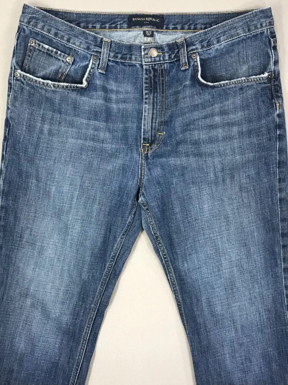 Banana Republic Jeans Men's 36x32 Blue Denim Pants Straight Leg Pockets Cotton
